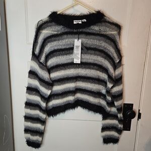 Noisy may Black and White Striped Sweater